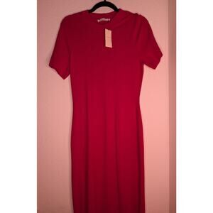 Abercrombie & Fitch NWT Y2B Ribbed Red Bodycon Maxi Dress M